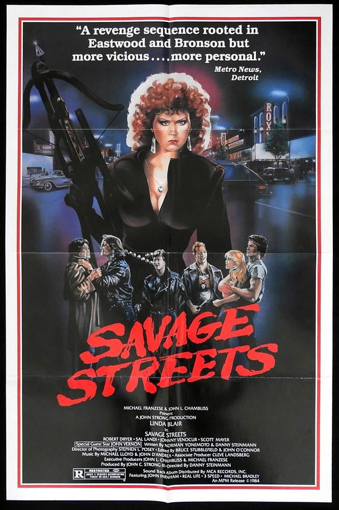 SAVAGE STREETS Original US One sheet Movie poster Linda Blair ...