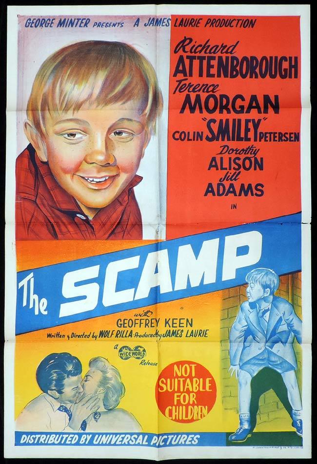 THE SCAMP Original One sheet Movie Poster Richard Attenborough Colin Petersen