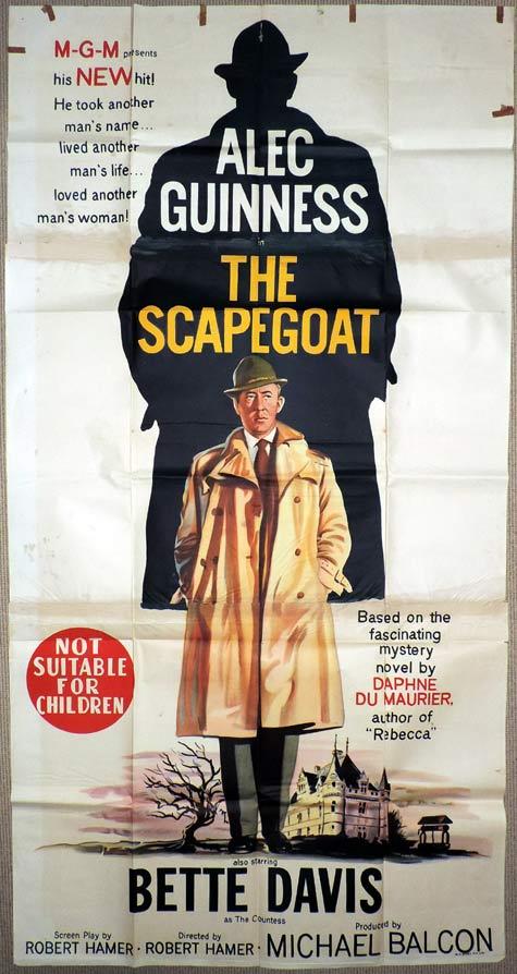 THE SCAPEGOAT Original 3 Sheet Movie Poster Alec Guinness Bette Davis