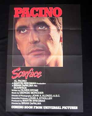 SCARFACE 83 Pacino Pfeiffer De Palma ADVANCE US one sh