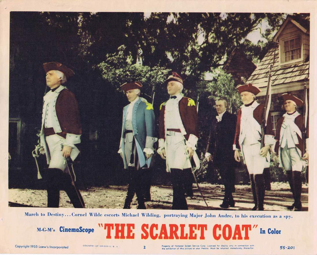 THE SCARLET COAT Original Lobby Card 2 Cornel Wilde Michael Wilding
