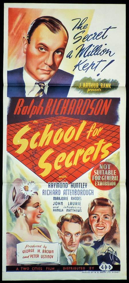 SCHOOL FOR SECRETS Original Daybill Movie Poster Ralph Richardson