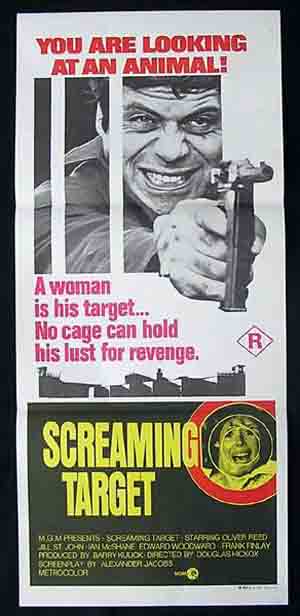 SCREAMING TARGET aka SITTING TARGET Daybill Movie Poster Oliver Reed