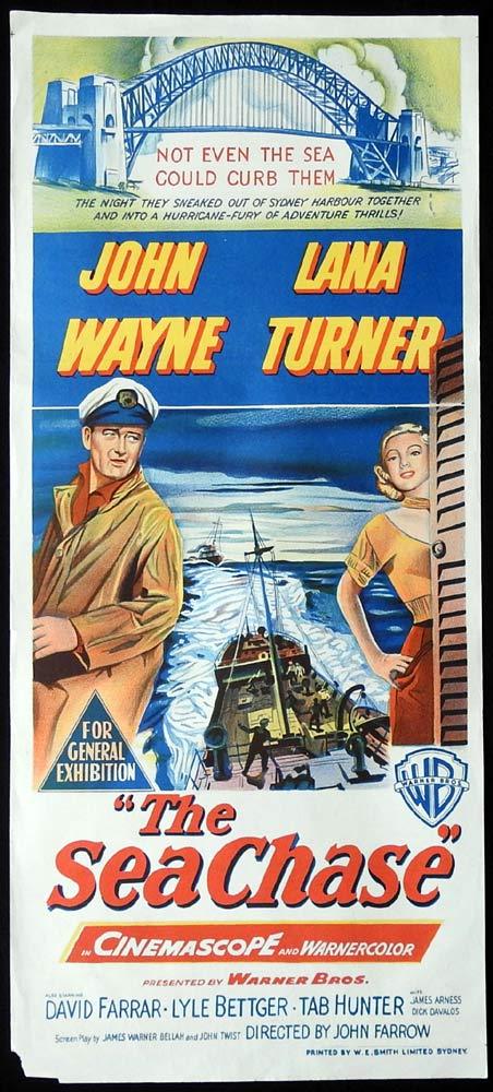 THE SEA CHASE Daybill Movie poster JOHN WAYNE John Ford