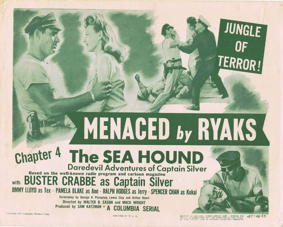 THE SEA HOUND Original Title Lobby Card Columbia Serial 1947 Buster Crabbe