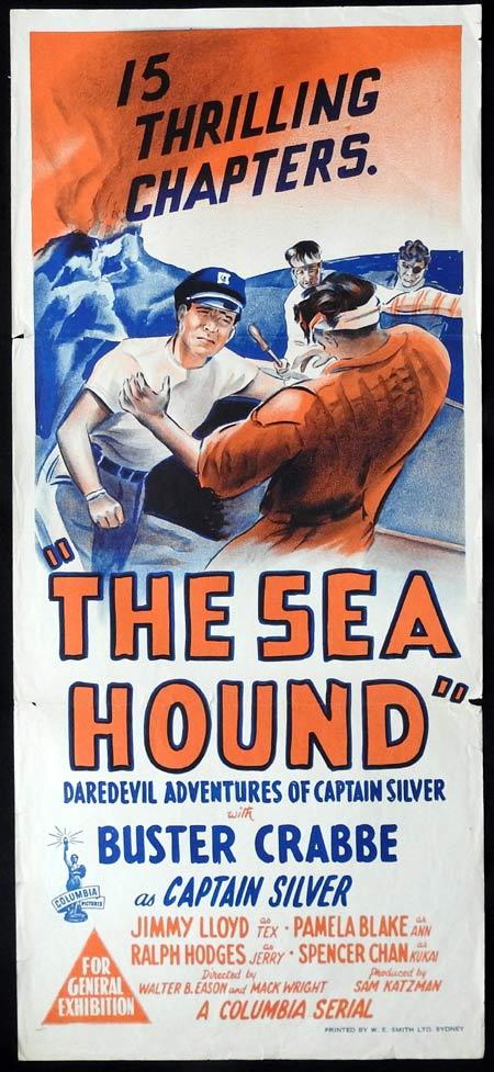THE SEA HOUND Original daybill Movie Poster Buster Crabbe Jimmy Lloyd Pamela Blake