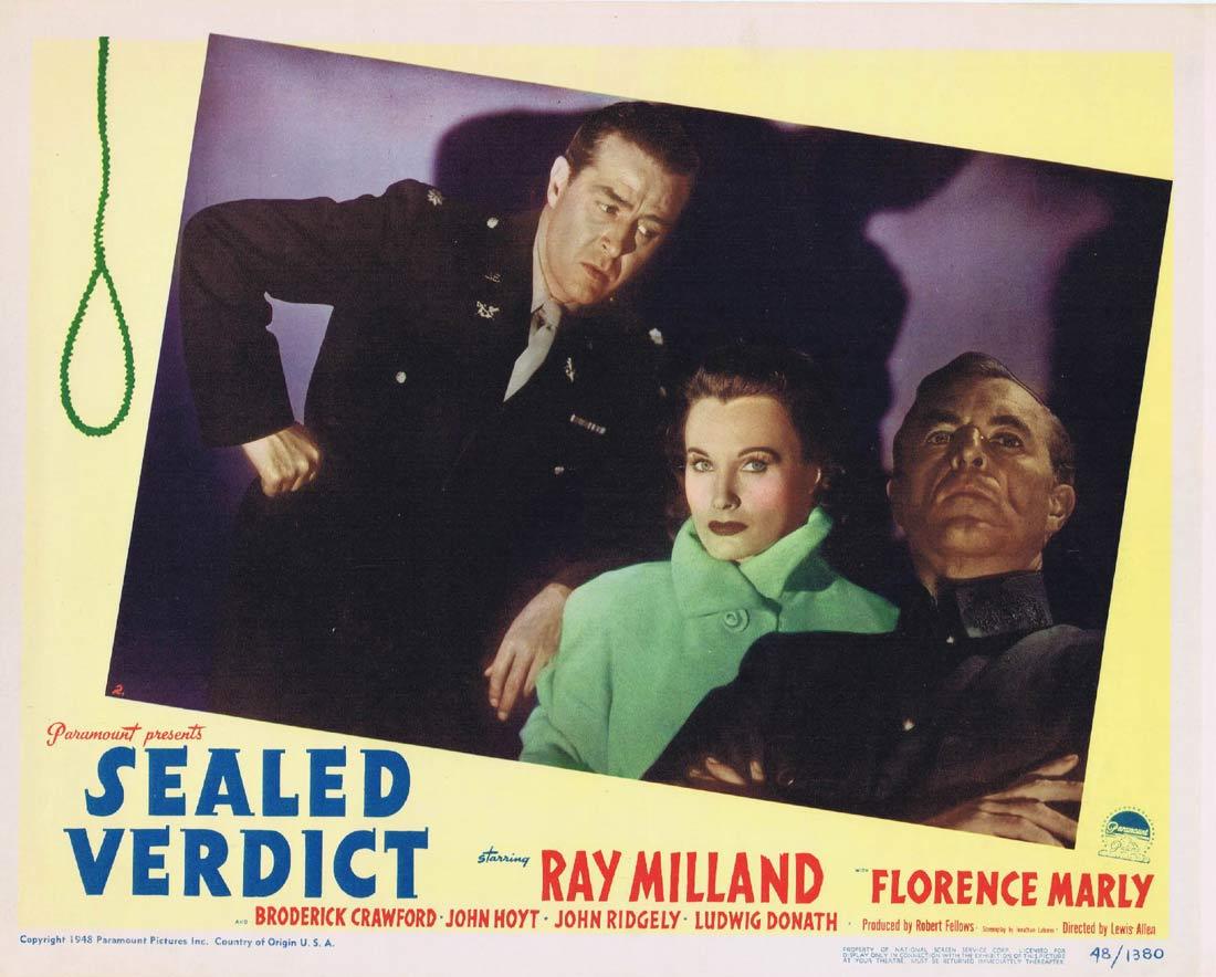 SEALED VERDICT Lobby Card 2 Ray Milland Florence Marly