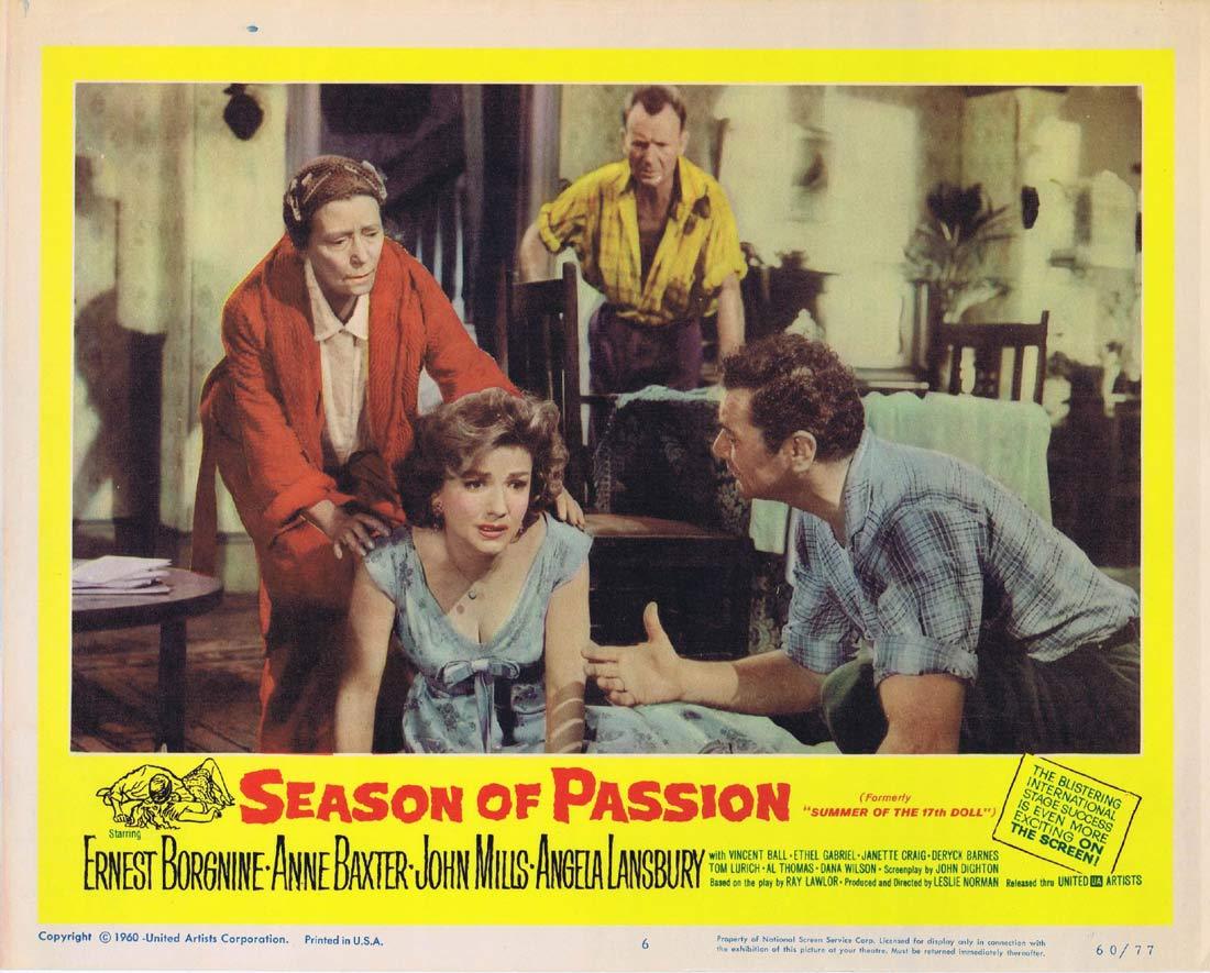 SEASON OF PASSION Original Lobby Card 6 Ernest Borgnine Anne Baxter Angela Lansbury