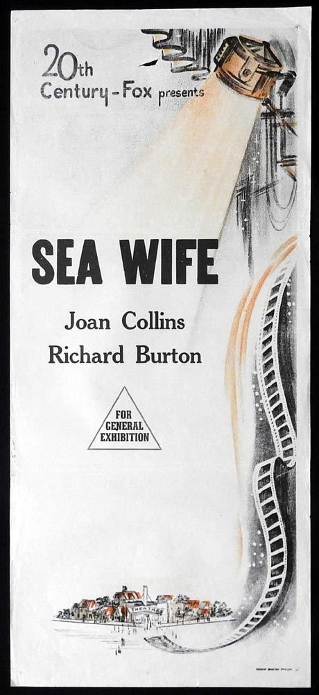 SEA WIFE Original 60sr Daybill Movie Poster Richard Burton Joan Collins
