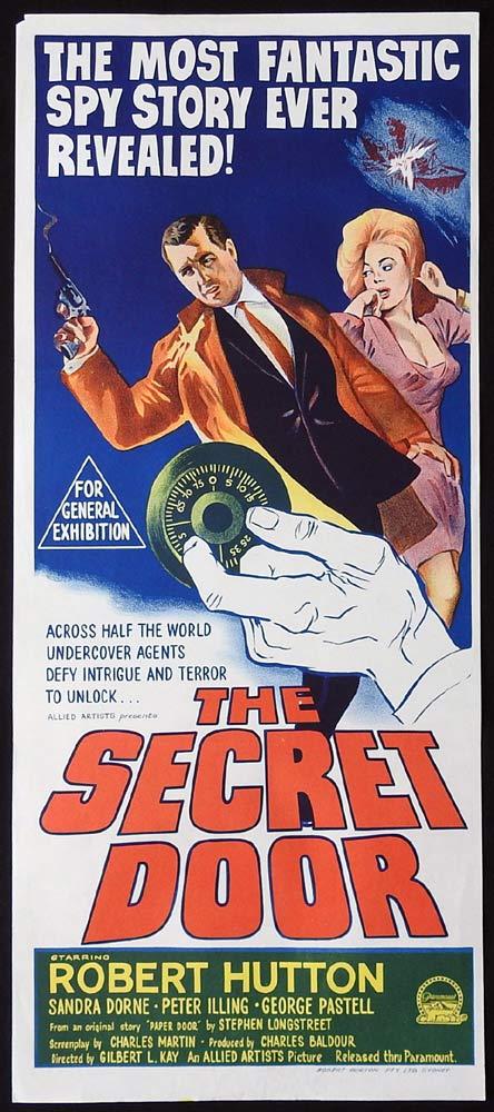 THE SECRET DOOR Original Daybill Movie Poster Robert Hutton Safe Cracker