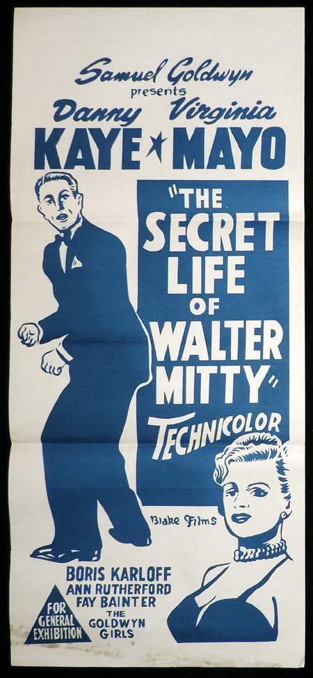 THE SECRET LIFE OF WALTER MITTY Original Daybill Movie Poster Danny Kaye