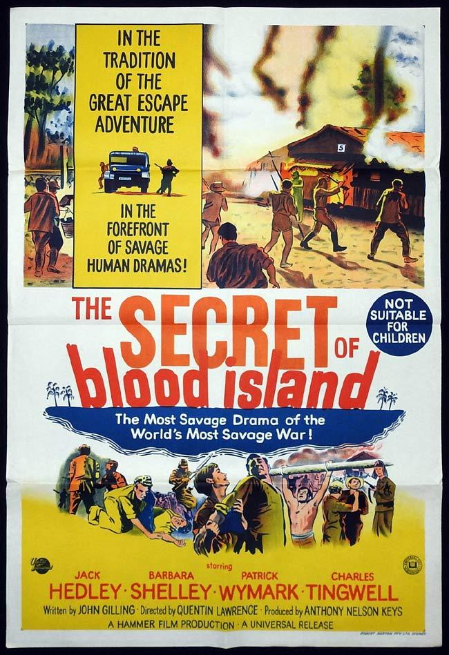 THE SECRET OF BLOOD ISLAND Original One sheet Movie poster HAMMER Charles Tingwell