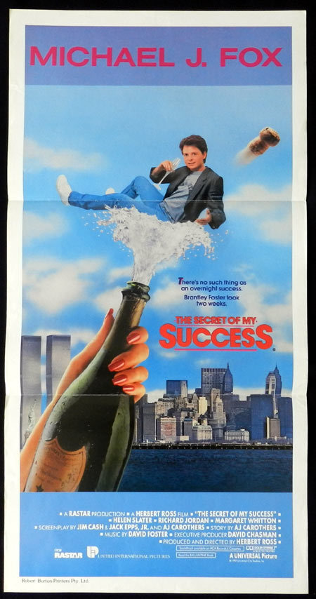 SECRET OF MY SUCCESS Michael J.Fox VINTAGE Daybill Movie poster