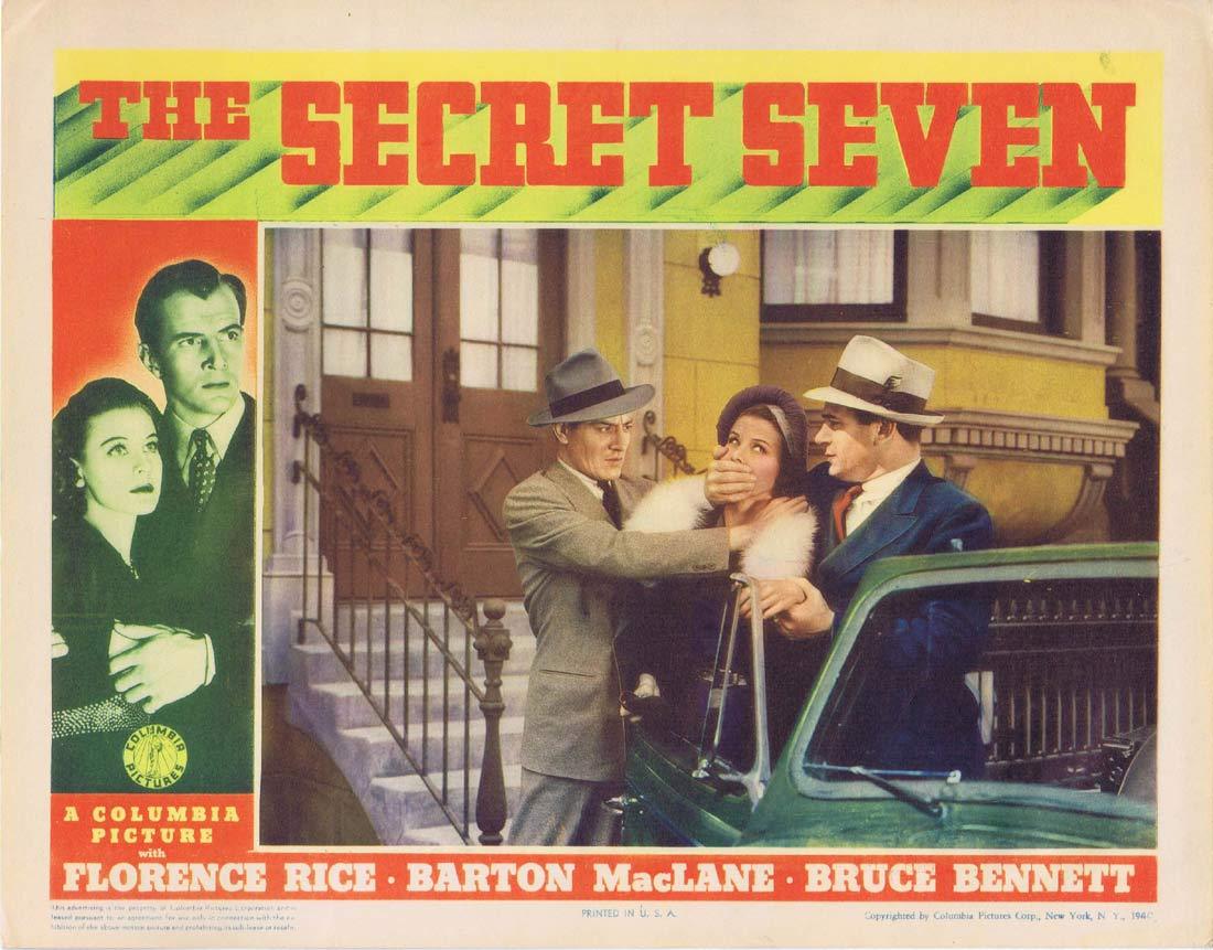 THE SECRET SEVEN Original Lobby Card 2 Bruce Bennett Florence Rice Barton MacLane 1940