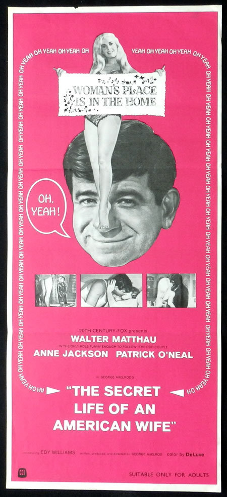 SECRETS OF AN AMERICAN WIFE Walter Matthau VINTAGE Daybill Movie poster