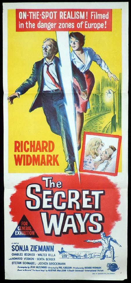 THE SECRET WAYS Original Daybill Movie Poster Richard Widmark Sonja Zieman