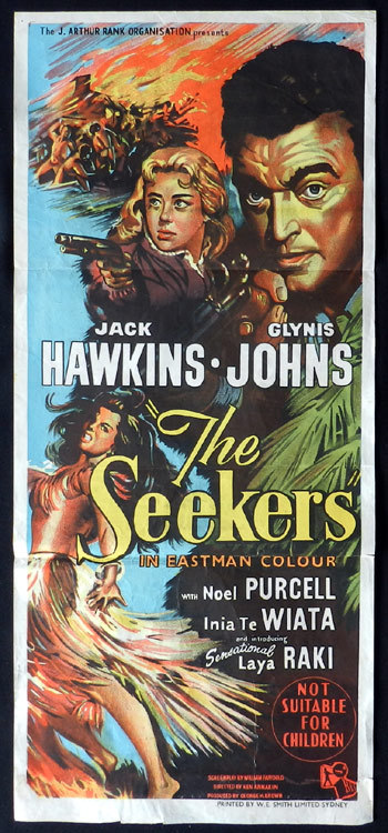 THE SEEKERS aka LAND OF FURY 1958 Daybill Movie Poster NEW ZEALAND CINEMA