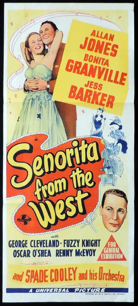 SENORITA FROM THE WEST Original Daybill Movie Poster Bonita Granville Allan Jones