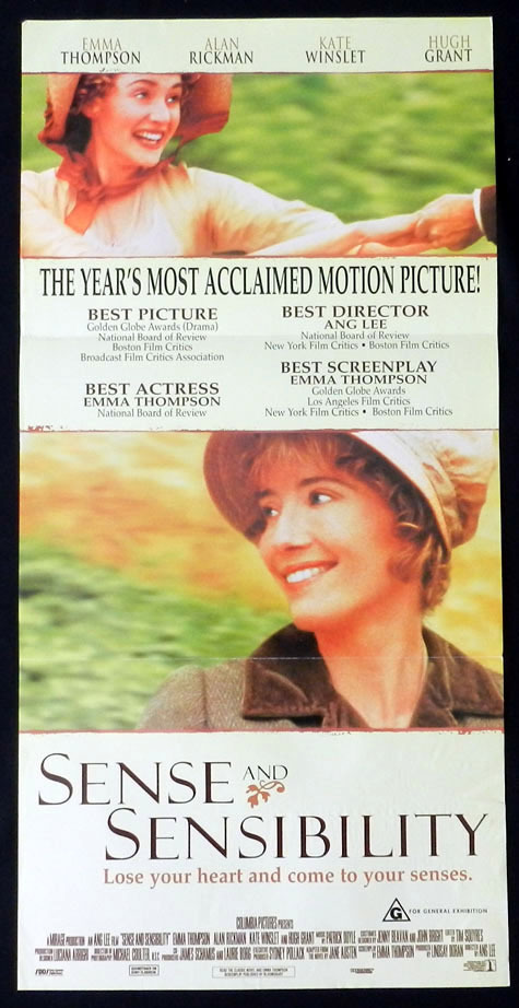 SENSE AND SENSIBILITY Emma Thompson VINTAGE Daybill Movie poster