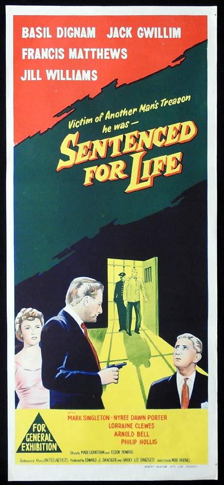 SENTENCED FOR LIFE Original Daybill Movie Poster Francis Matthews Film Noir