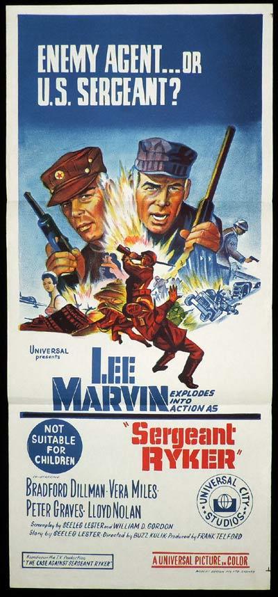 SERGEANT RYKER Original Daybill Movie Poster Lee Marvin