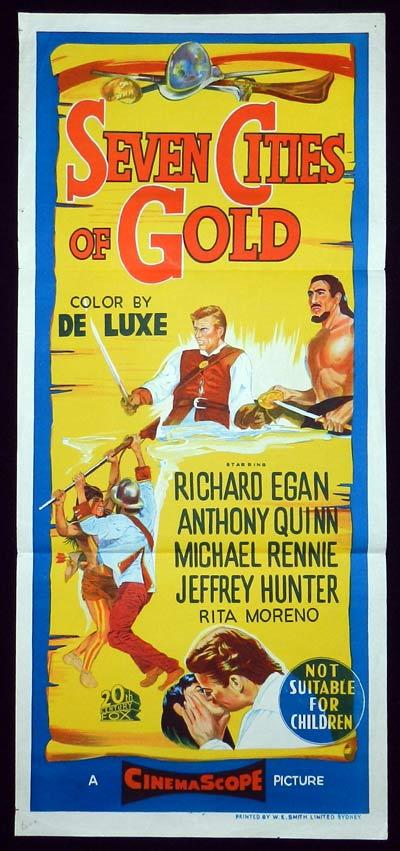 SEVEN CITIES OF GOLD Original Daybill Movie Poster Jeffrey Hunter