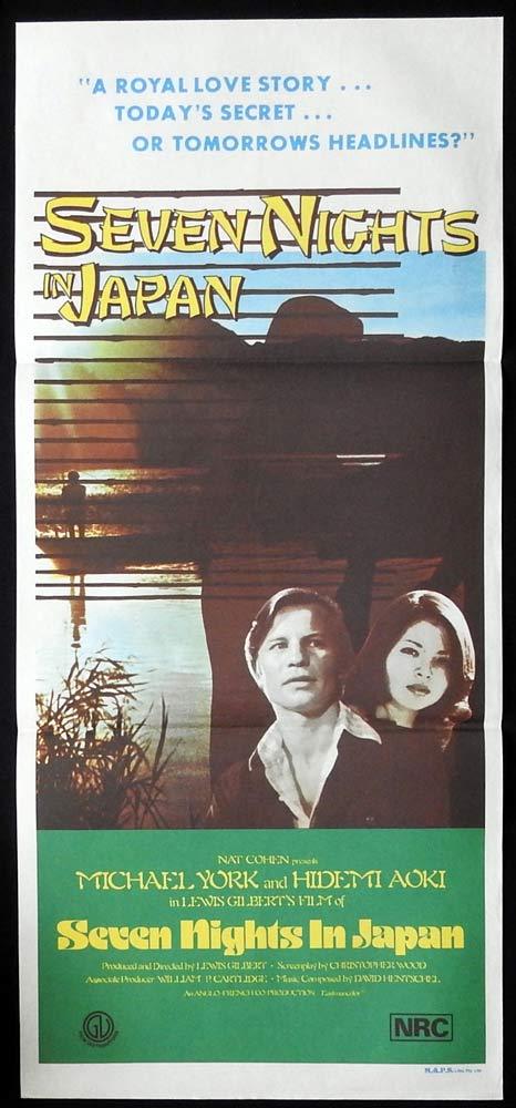 SEVEN NIGHTS IN JAPAN Original Daybill Movie Poster Michael York Hidemi Aoki