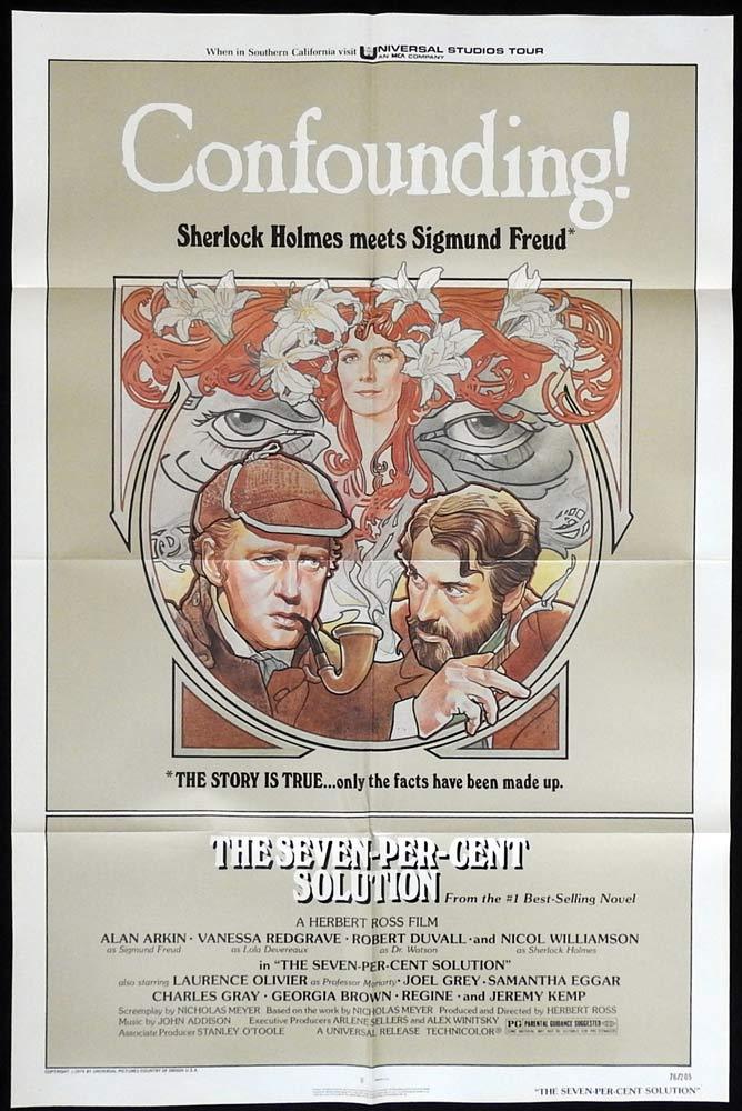 THE SEVEN PER CENT SOLUTION Original One sheet Movie poster Sherlock Holmes Alan Arkin