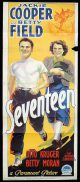 SEVENTEEN Long Daybill Movie poster 1940 Jackie Cooper Richardson Studio