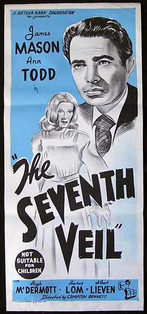 THE SEVENTH VEIL ’45-James Mason-Ann Todd RARE poster