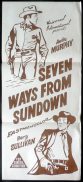 SEVEN WAYS FROM SUNDOWN Original Daybill Movie poster Audie Murphy "B"