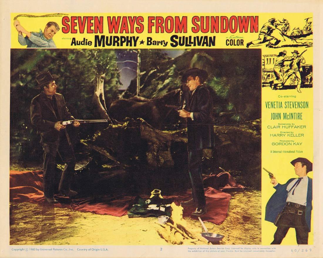 SEVEN WAYS FROM SUNDOWN Lobby Card 2 Audie Murphy Barry Sullivan