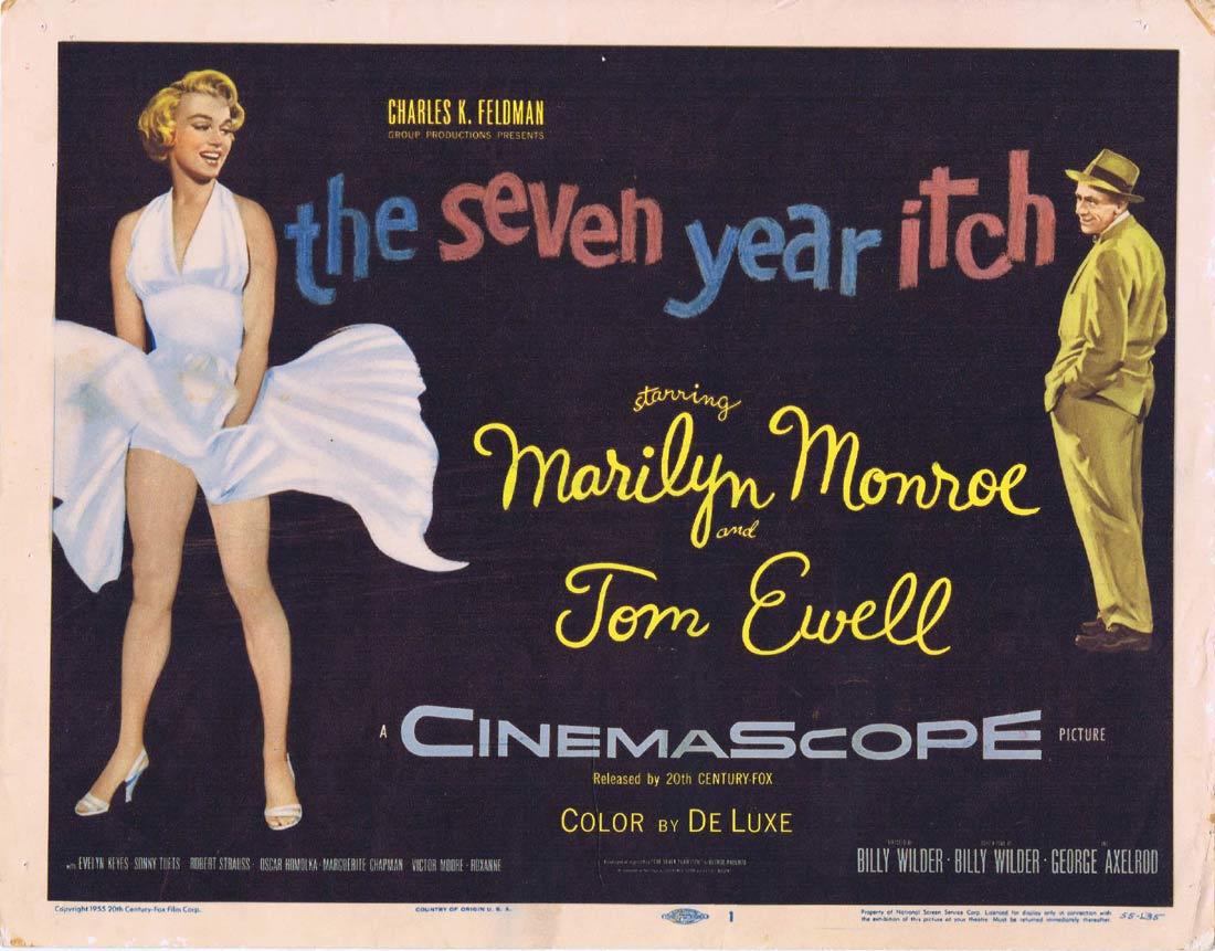 THE SEVEN YEAR ITCH Title Lobby Card Marilyn Monroe