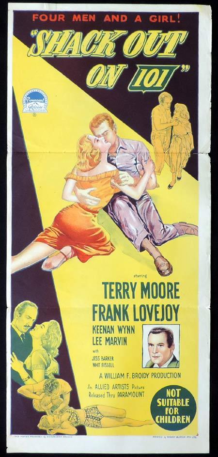 SHACK OUT ON 101 Original Daybill Movie Poster TERRY MOORE Frank Lovejoy Richardson Studio