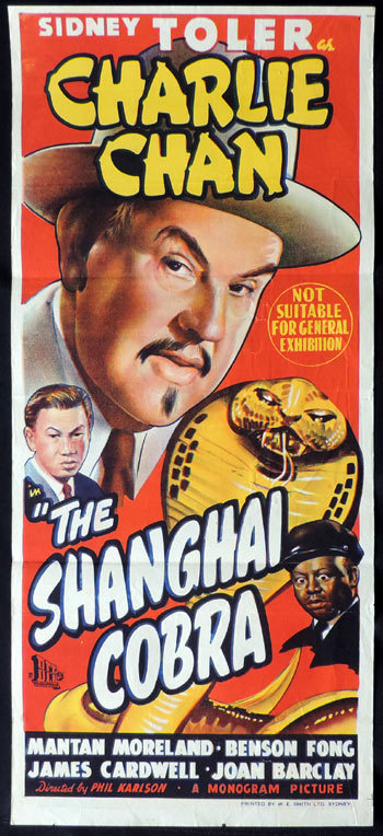 CHARLIE CHAN THE SHANGHAI COBRA Vintage Daybill movie poster