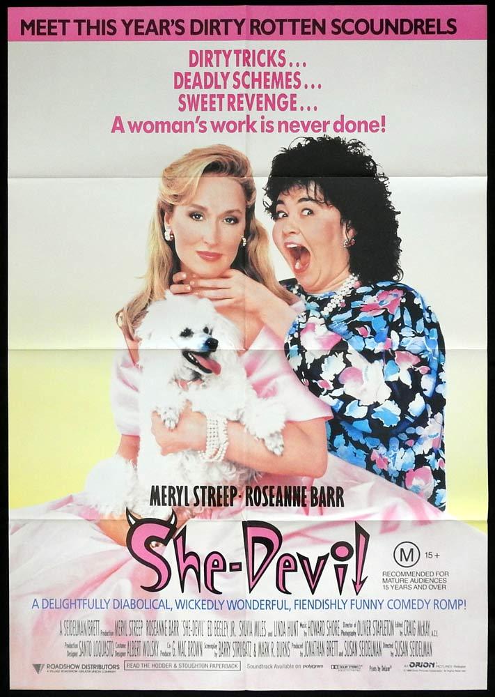 SHE DEVIL Original One sheet Movie poster Meryl Streep Roseanne Barr