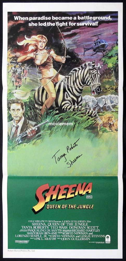 SHEENA Original Daybill Movie Poster Autograph Tanya Roberts
