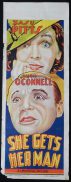 SHE GET'S HER MAN  Movie Poster 1935 Zazu Pitts RARE Long daybill