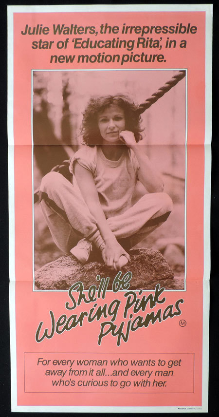 SHE’LL BE WEARING PINK PAJAMAS Australian Daybill Movie poster Julie Walters