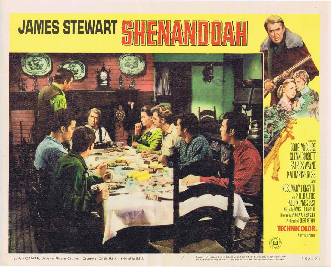 SHENANDOAH Vintage Movie Lobby Card 7 Stewart Doug McClure Glenn Corbett