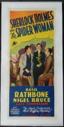 SHERLOCK HOLMES AND THE SPIDER WOMAN 1944 Basil Rathbone Linen Backed Daybill Movie Poster