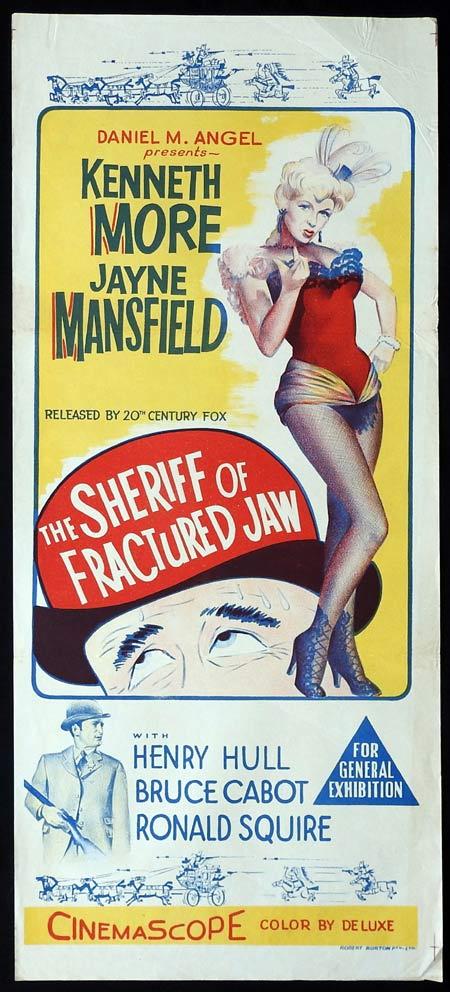THE SHERIFF OF FRACTURED JAW Original daybill Movie Poster Kenneth More Jayne Mansfield Henry Hull