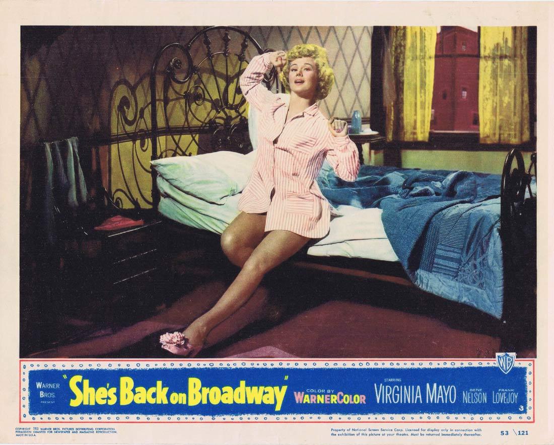 SHE’S BACK ON BROADWAY Lobby Card 3 1953 Virginia Mayo Gene Nelson