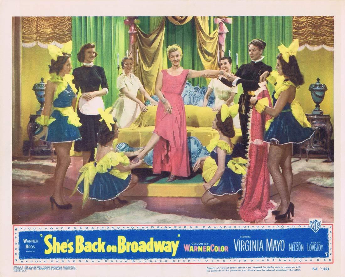 SHE’S BACK ON BROADWAY Lobby Card 7 1953 Virginia Mayo Gene Nelson