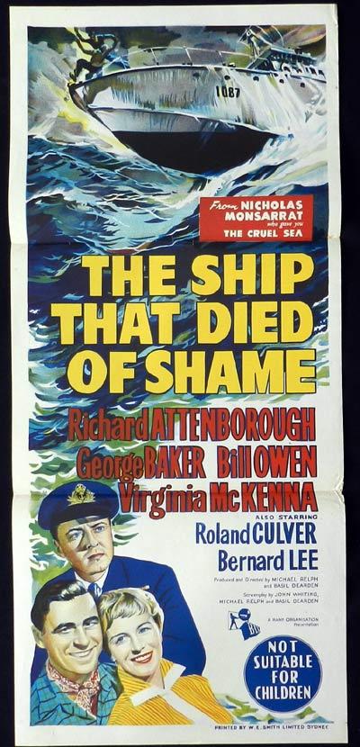 THE SHIP THAT DIED OF SHAME Original Daybill Movie Poster Richard Attenborough