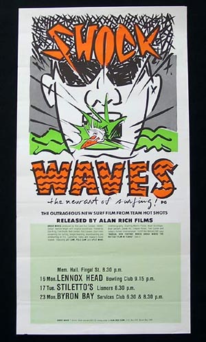 SHOCK WAVES Potter Occhilupo Ho Horan VINTAGE SURFING Daybill Surfing Movie poster