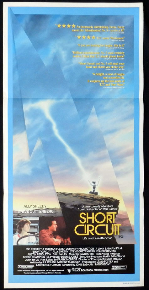 SHORT CIRCUIT Ally Sheedy Steve Guttenberg VINTAGE Daybill Movie poster