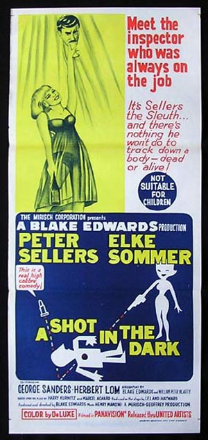 A SHOT IN THE DARK Daybill Movie poster Peter Sellers Elke Sommer Pink Panther