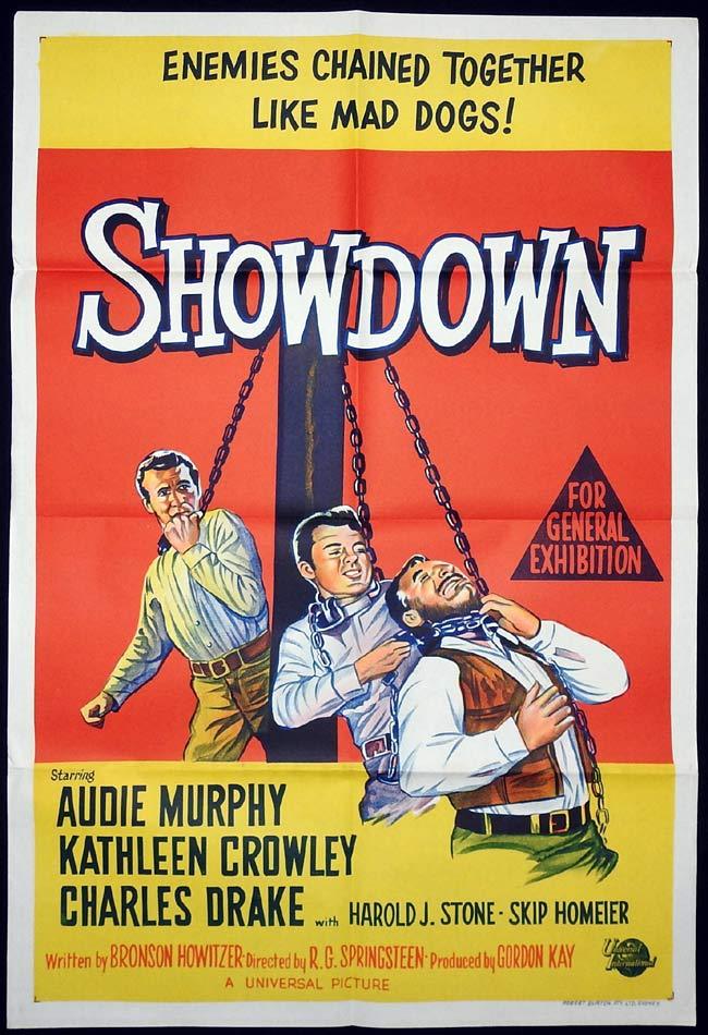 SHOWDOWN Original One sheet Movie poster Audie Murphy Kathleen Crowley