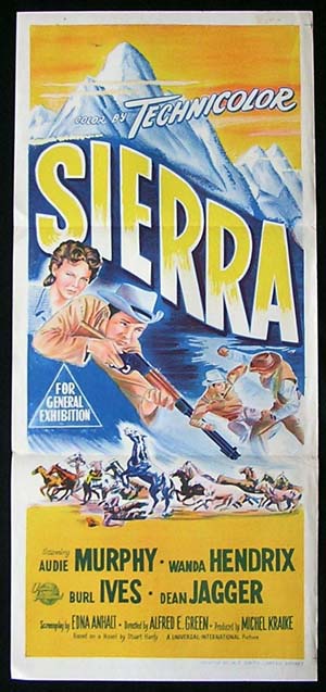 SIERRA ’50-Audie Murphy RARE ORIGINAL poster